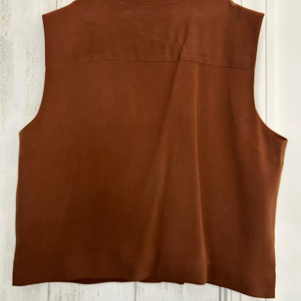 Anne Taylor Loft Brown Sleeveless Vest - Picture 2 of 5